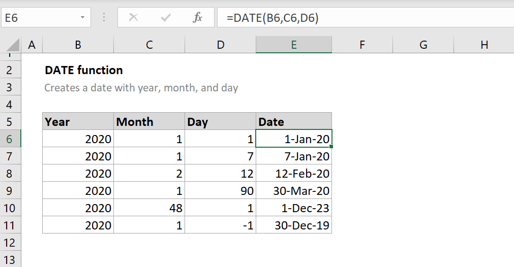Excel Date Function Formula Examples How To Use Date Function